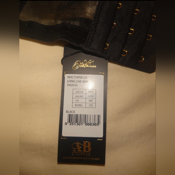 NWT Black DITA VON TEESE Nocturnelle Longline Bra 34dd Sheer Lace Balconette Hot - Picture 6 of 9
